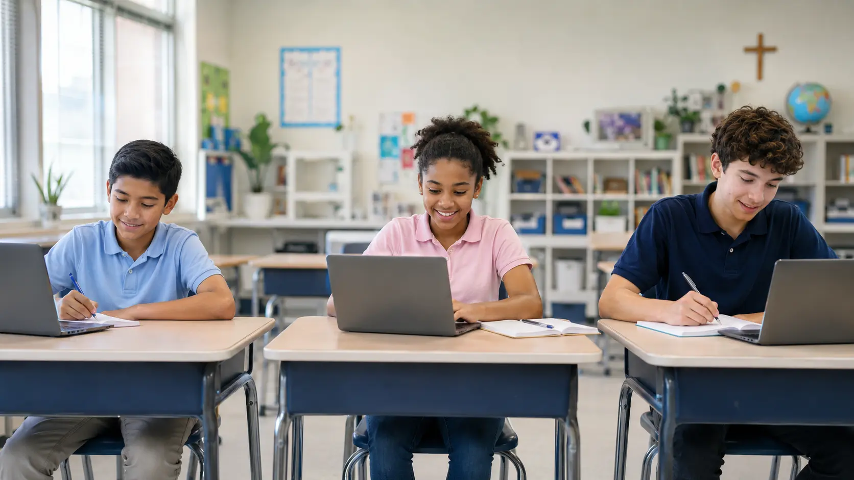 6yèm Klas student studying in a classroom